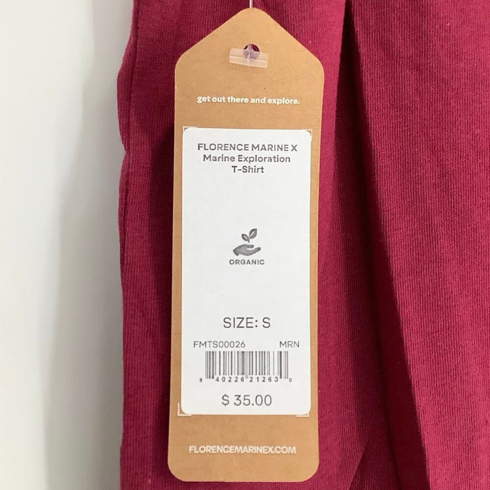NEW Florence Marine X Men's Small Marine Exploration Maroon T-Shirt M12-5 - Picture 9 of 10